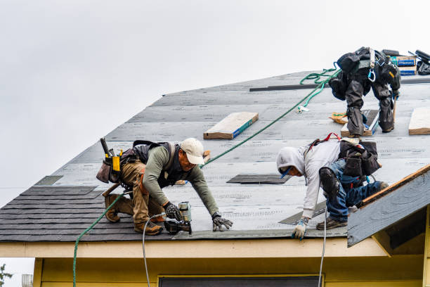 Professional Gutter Installation technician working in Hood, VA